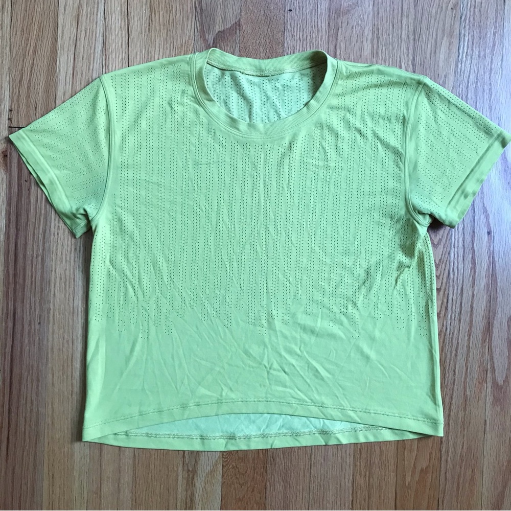 lululemon Canary Yellow Short Sleeve Swiftly Vented Top 8